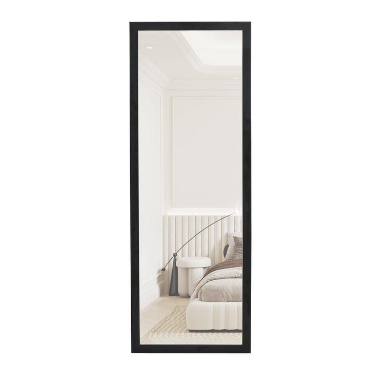 Black Solid Wood Frame Full-length Mirror, Dressing Mirror 44"*16"